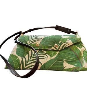 Stella & Dot Green Leaf Crossbody Bag